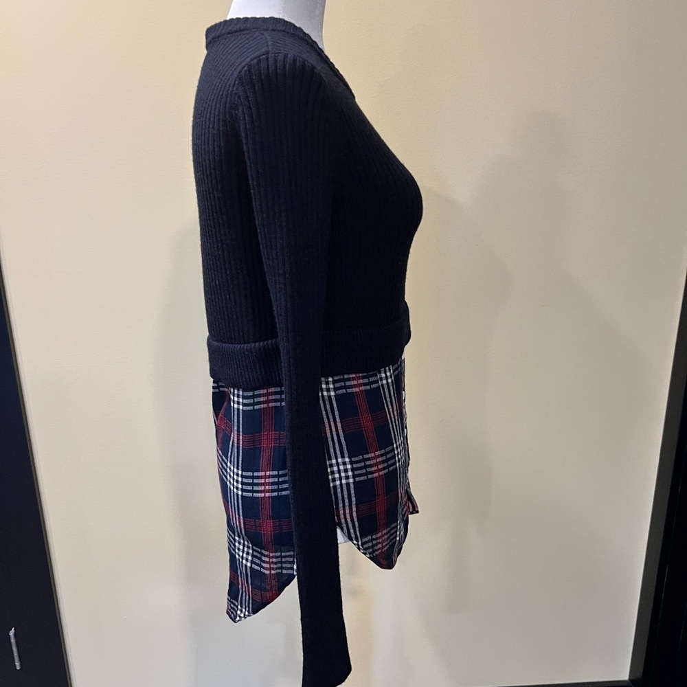 Veronica Beard Navy and Plaid Women's Sweater - Picture 4 of 6